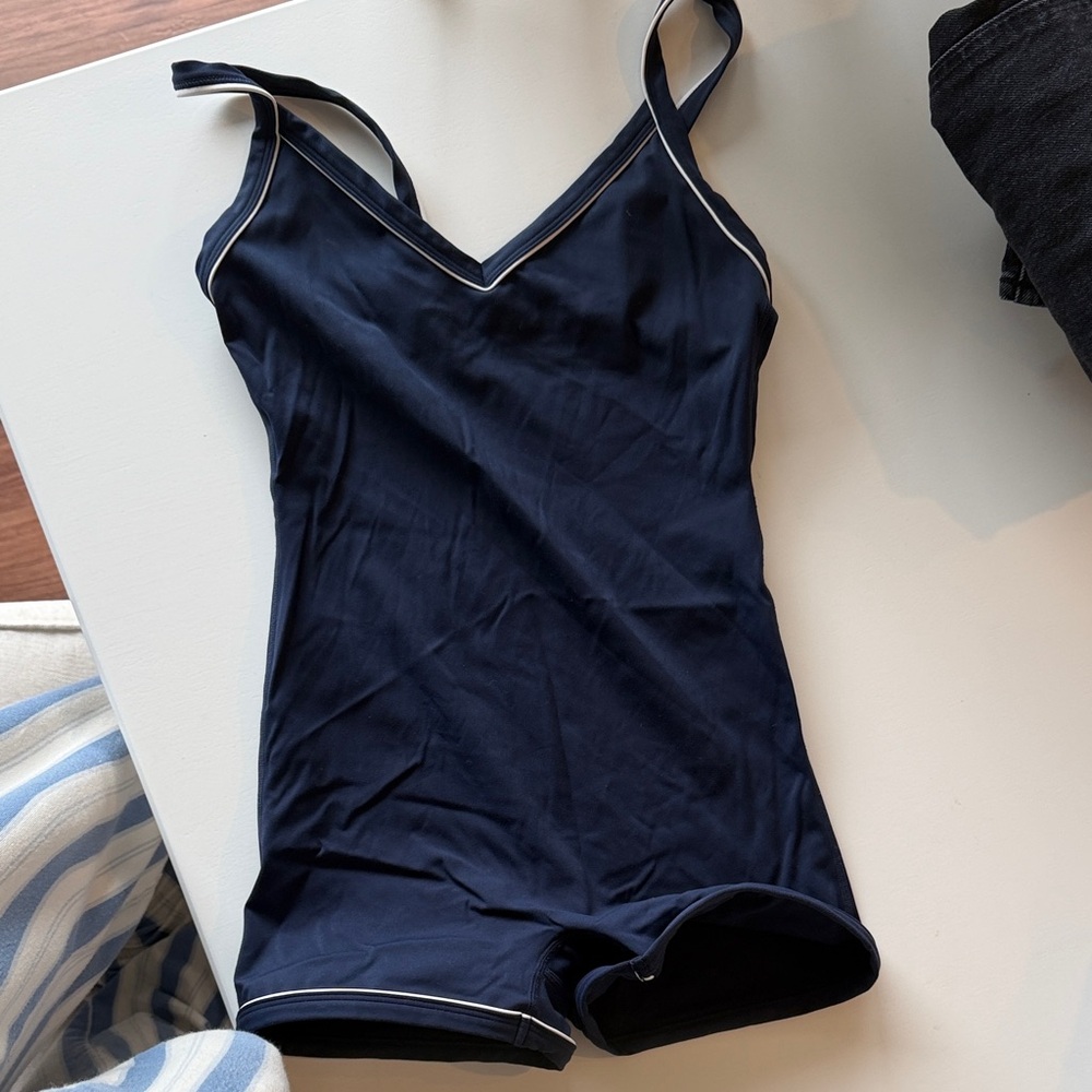 SET Active Navy Blue V-Neck Romper